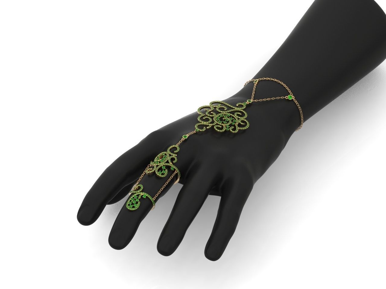 trendy chain link bracelet ring 898 3D print model_52