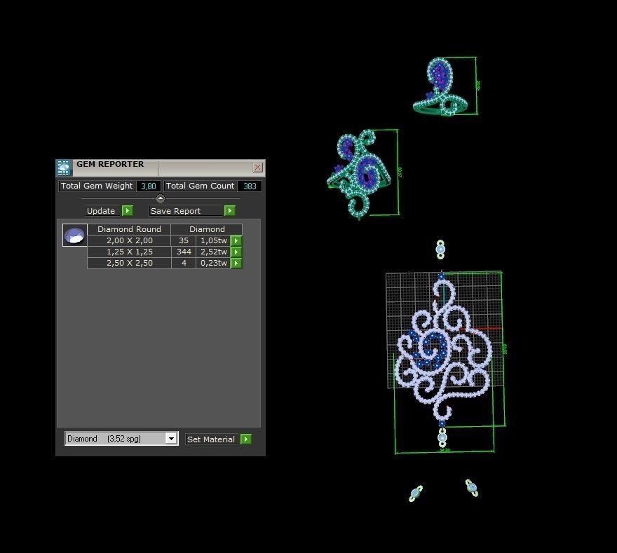 trendy chain link bracelet ring 898 3D print model_6