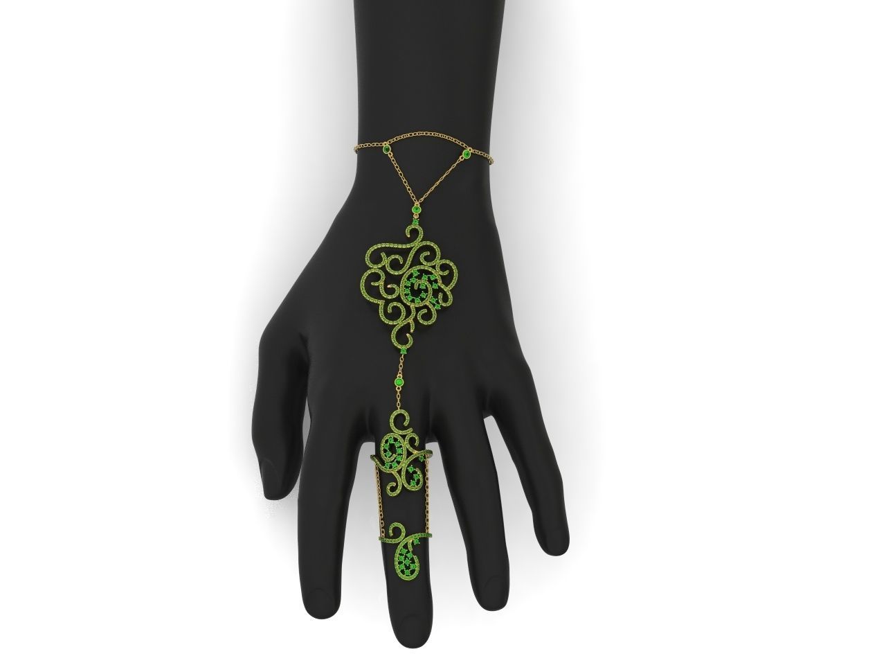 trendy chain link bracelet ring 898 3D print model_49