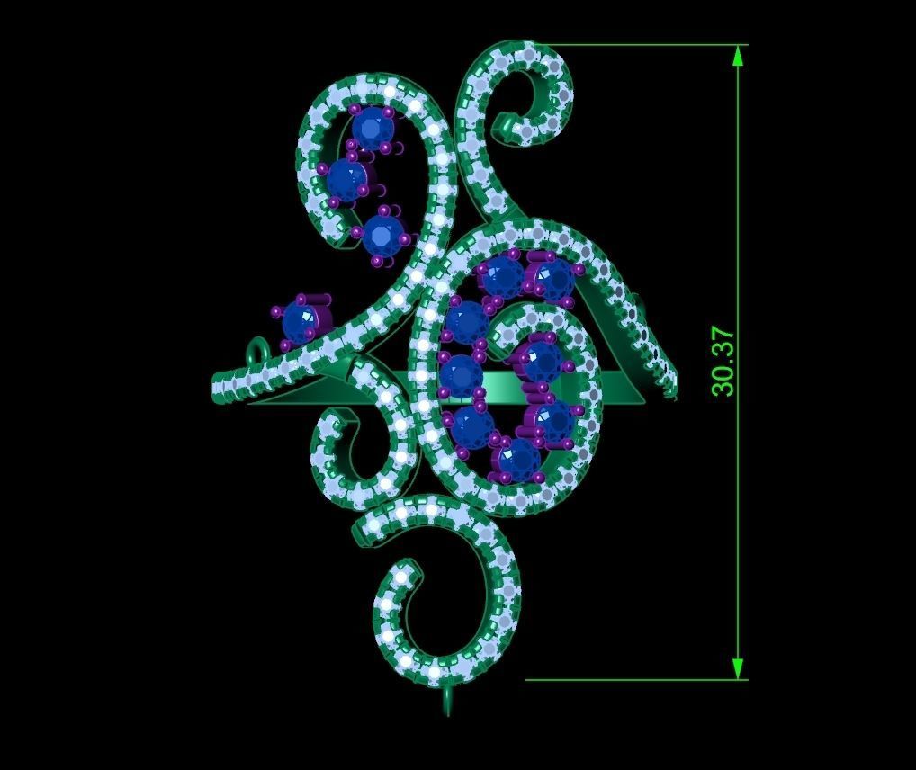 trendy chain link bracelet ring 898 3D print model_10