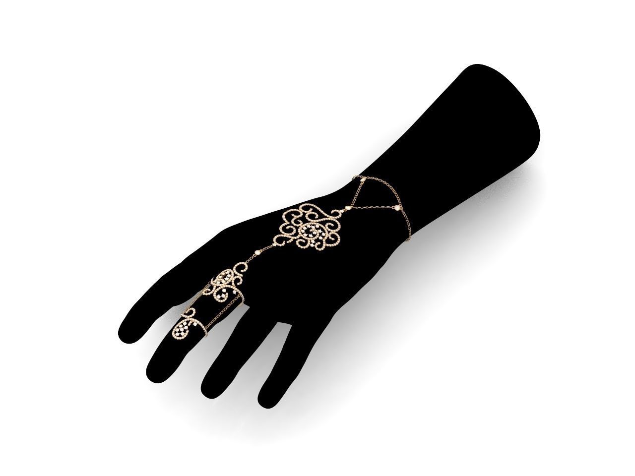 trendy chain link bracelet ring 898 3D print model_45