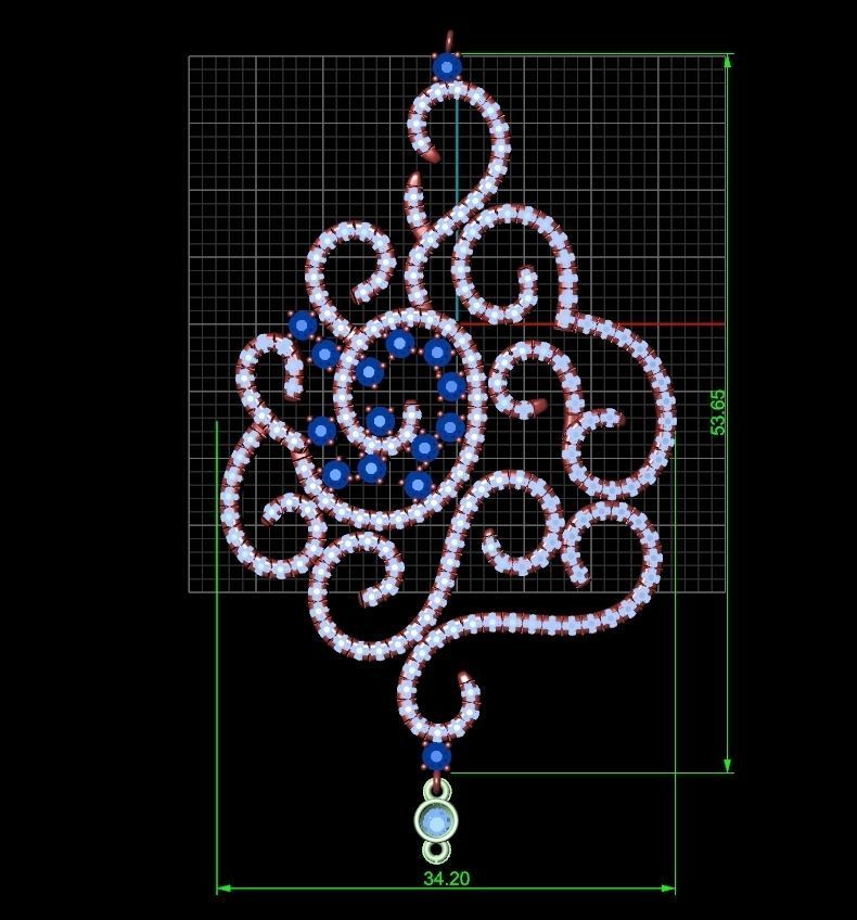 trendy chain link bracelet ring 898 3D print model_12