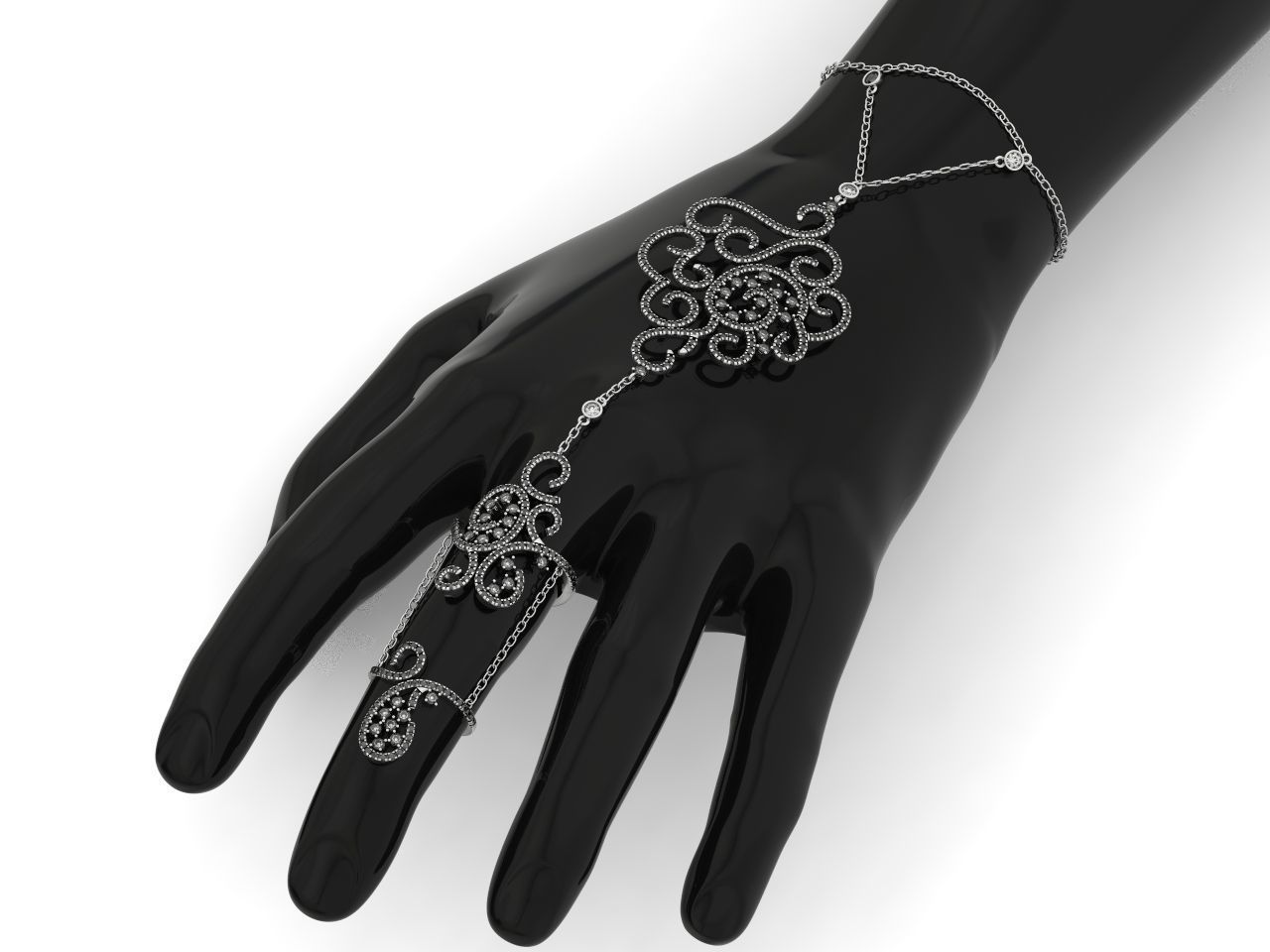 trendy chain link bracelet ring 898 3D print model_44