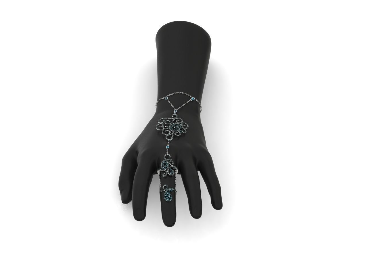 trendy chain link bracelet ring 898 3D print model_47