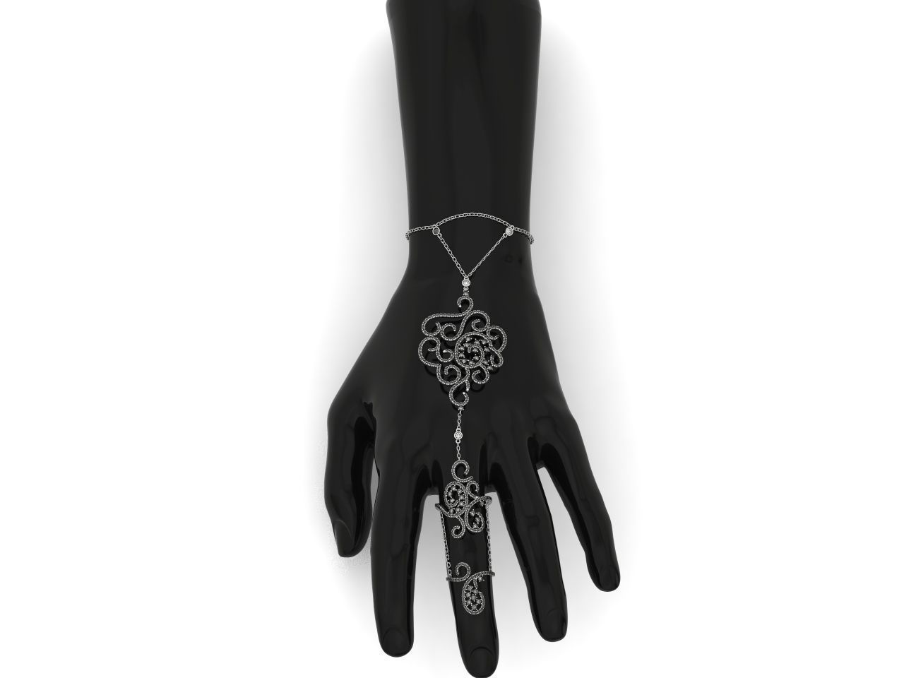 trendy chain link bracelet ring 898 3D print model_16