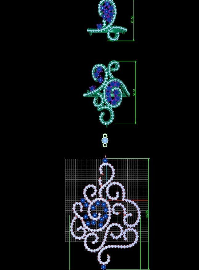 trendy chain link bracelet ring 898 3D print model_8