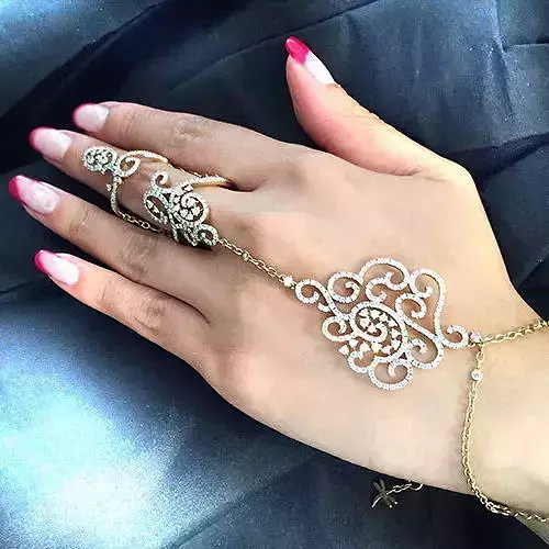 trendy chain link bracelet ring 898