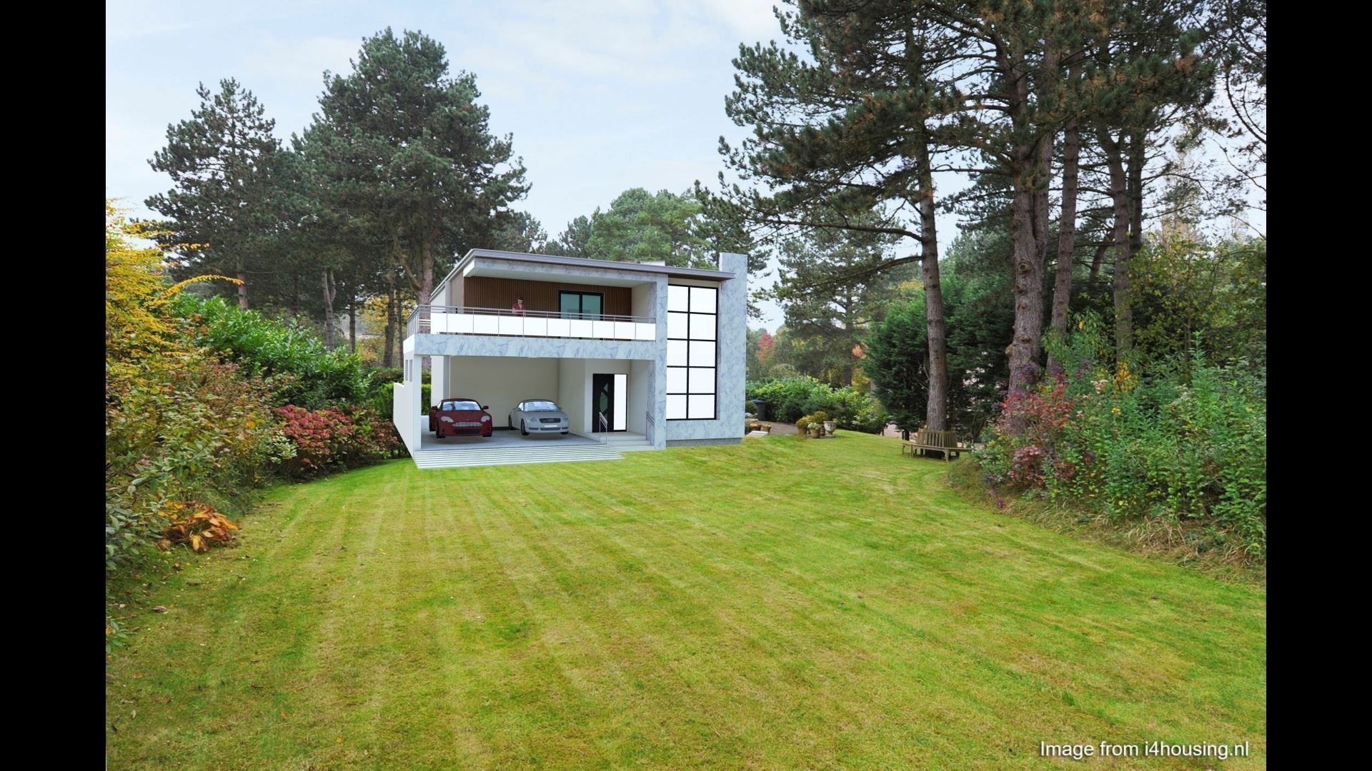 3 Bedrooms Modern villa Low-poly 3D model_6