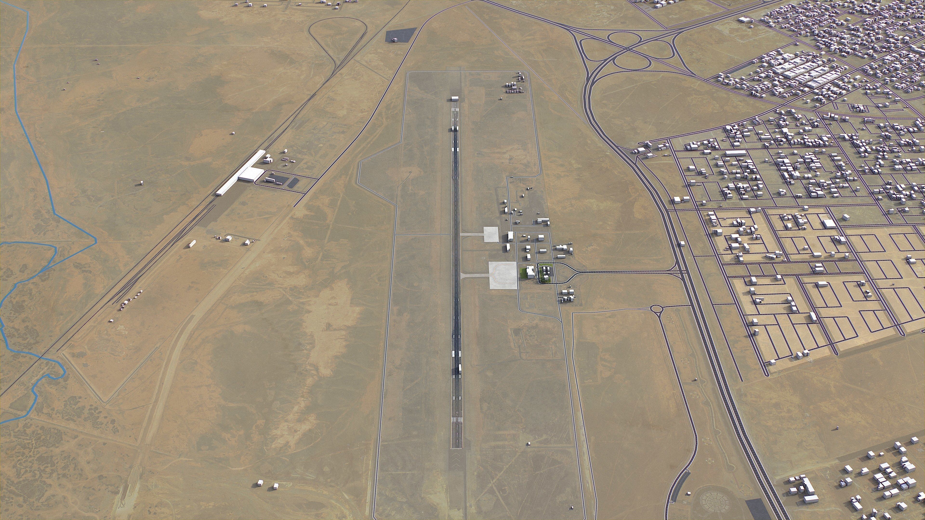 Qurayyat - Gurayat Airport Low-poly 3D model_2