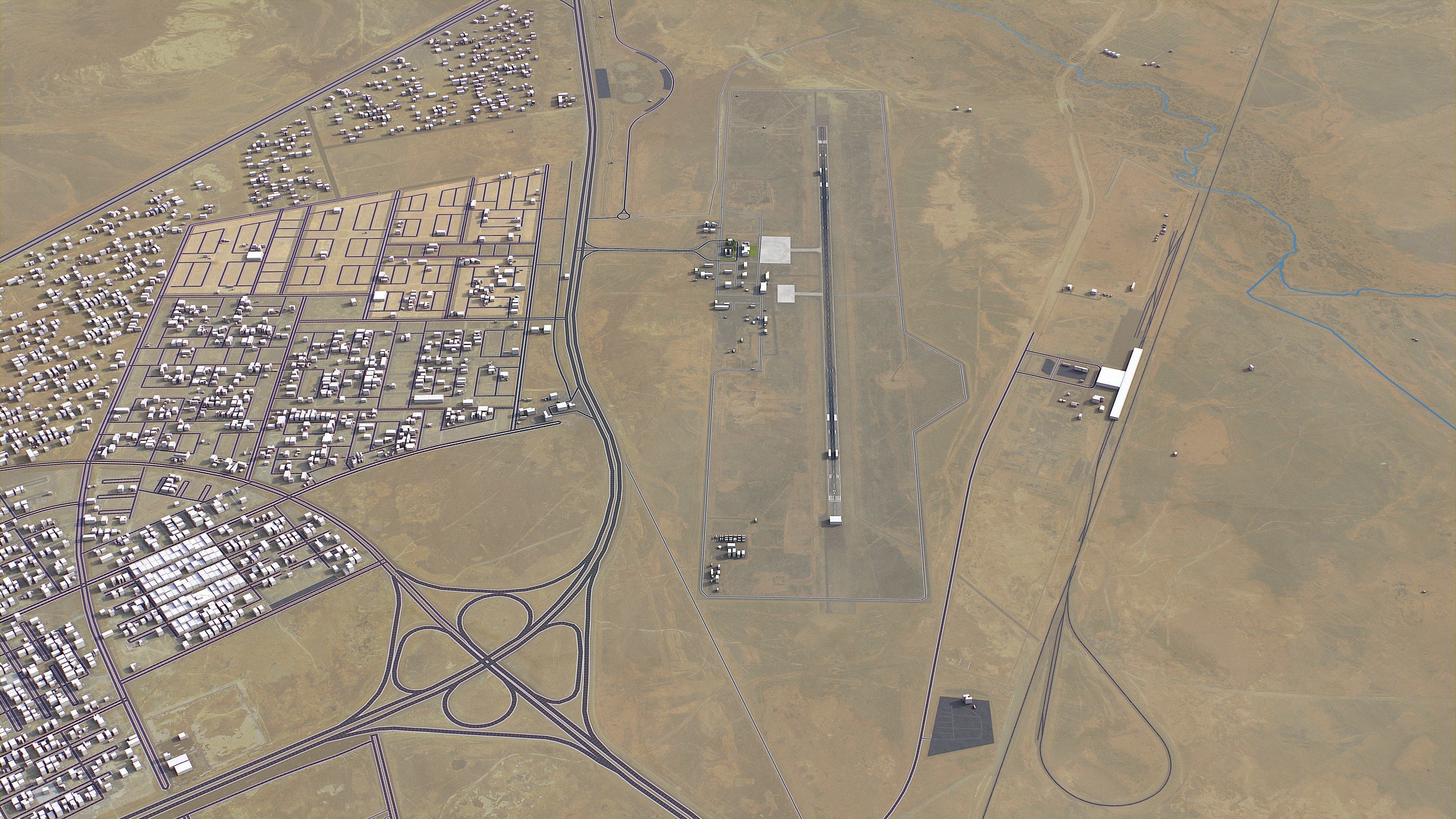 Qurayyat - Gurayat Airport Low-poly 3D model_4