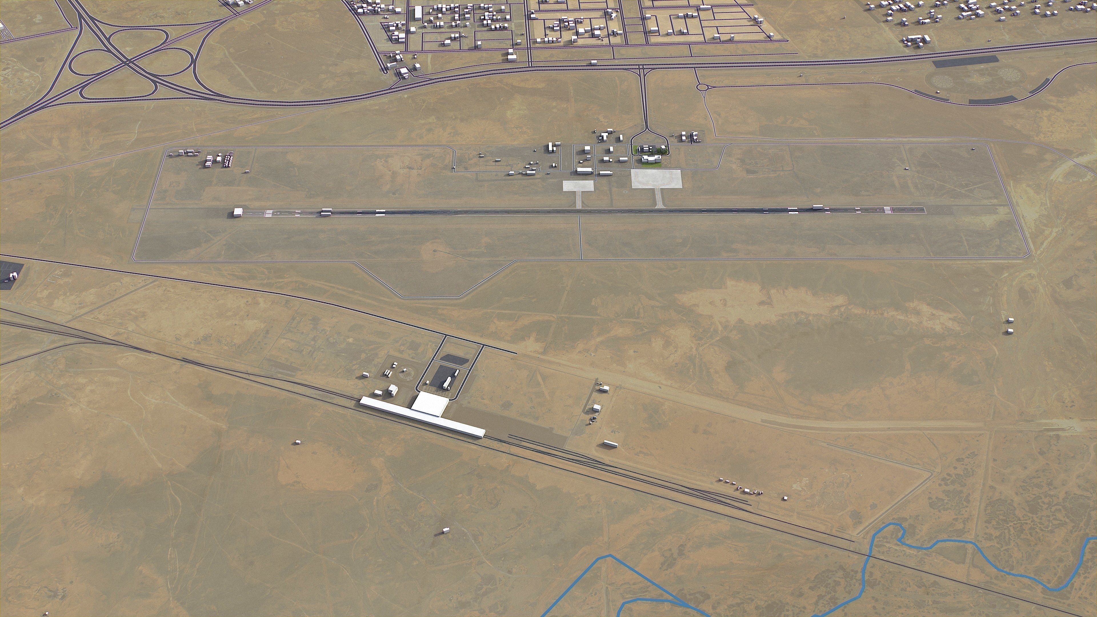 Qurayyat - Gurayat Airport Low-poly 3D model_3