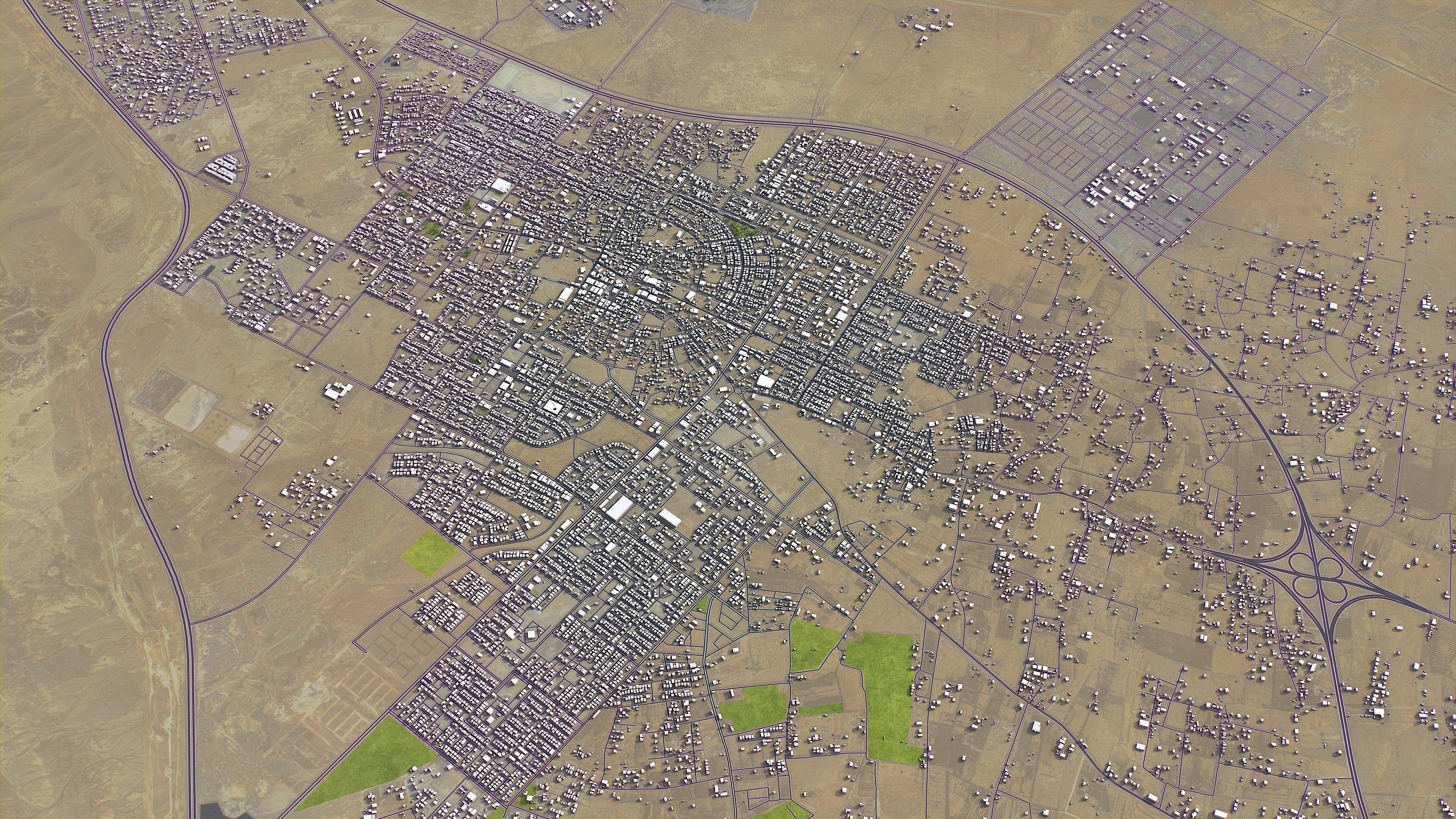 Qurayyat - 3D City Model Low-poly 3D model_6