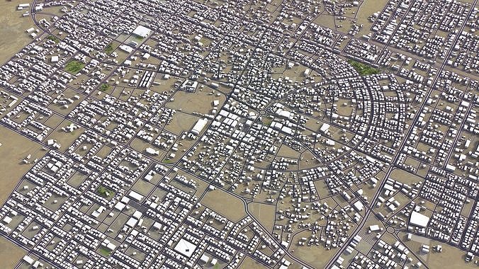 Qurayyat - 3D City Model Low-poly 3D model 2