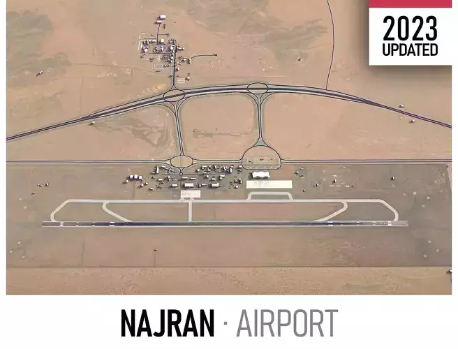 Najran Airport Low-poly 3D model