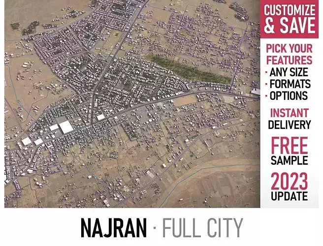 Najran - 3D City Model Low-poly 3D model