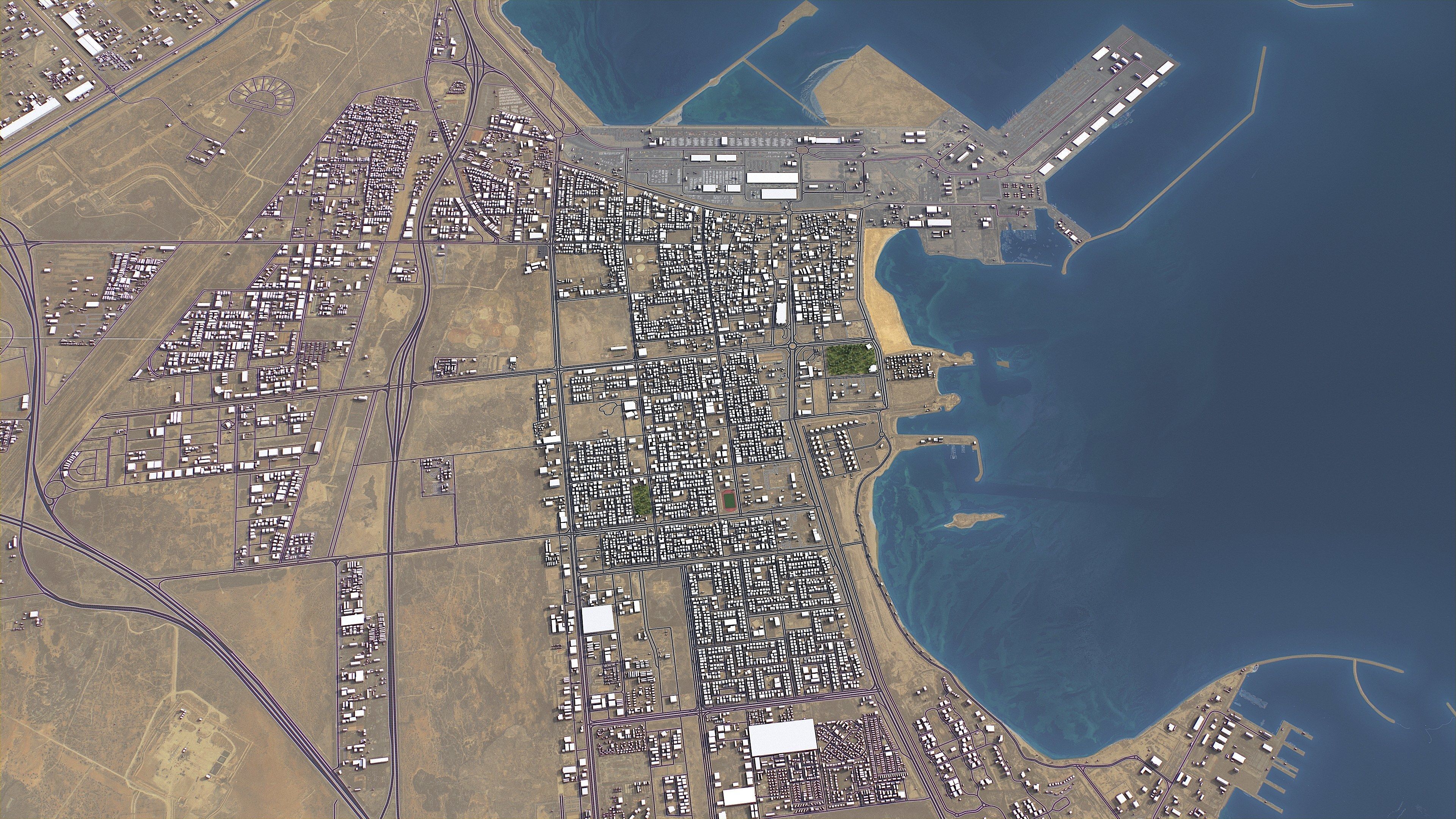 Jubail - 3D City Model Low-poly 3D model_6