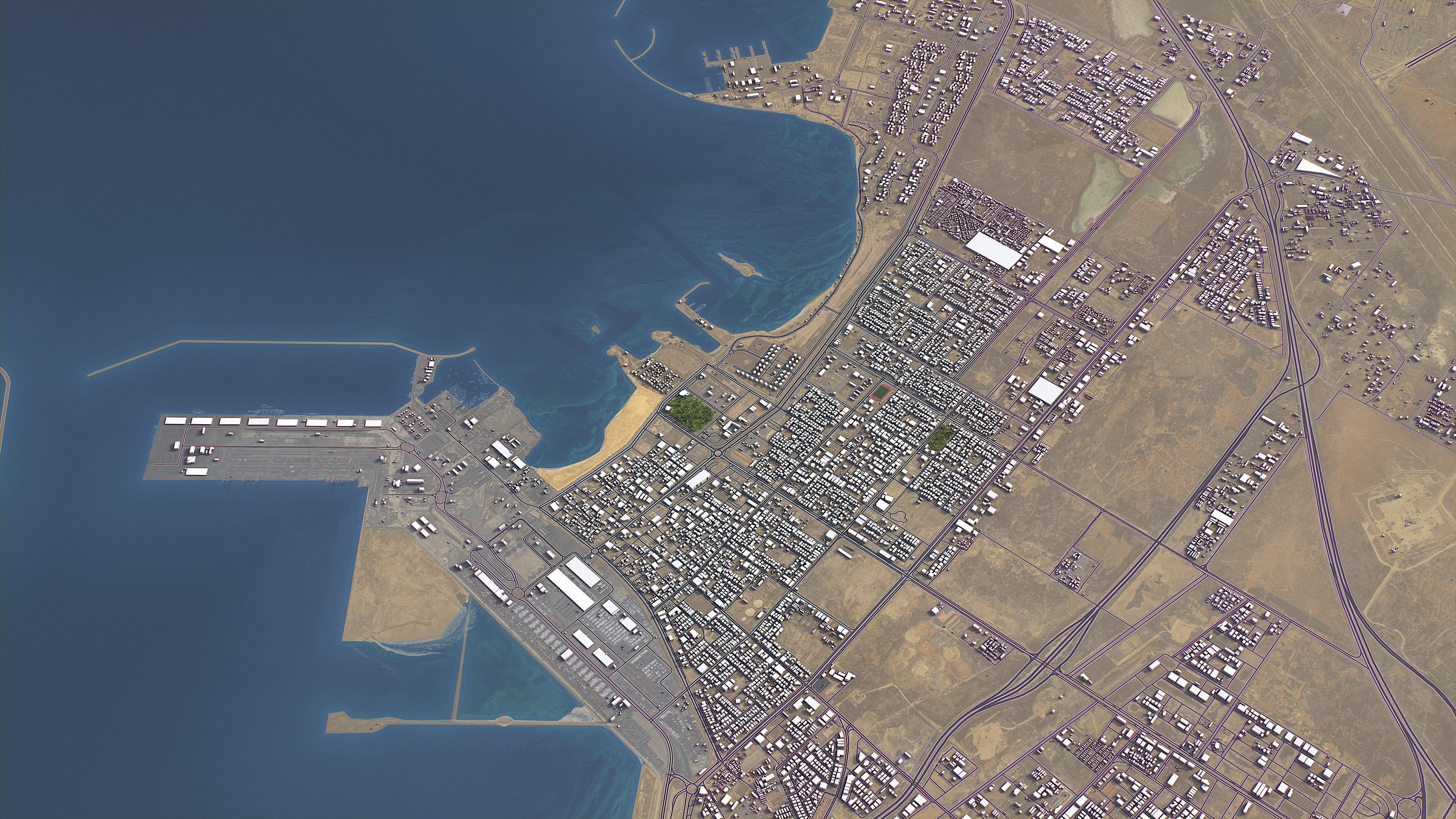 Jubail - 3D City Model Low-poly 3D model_8