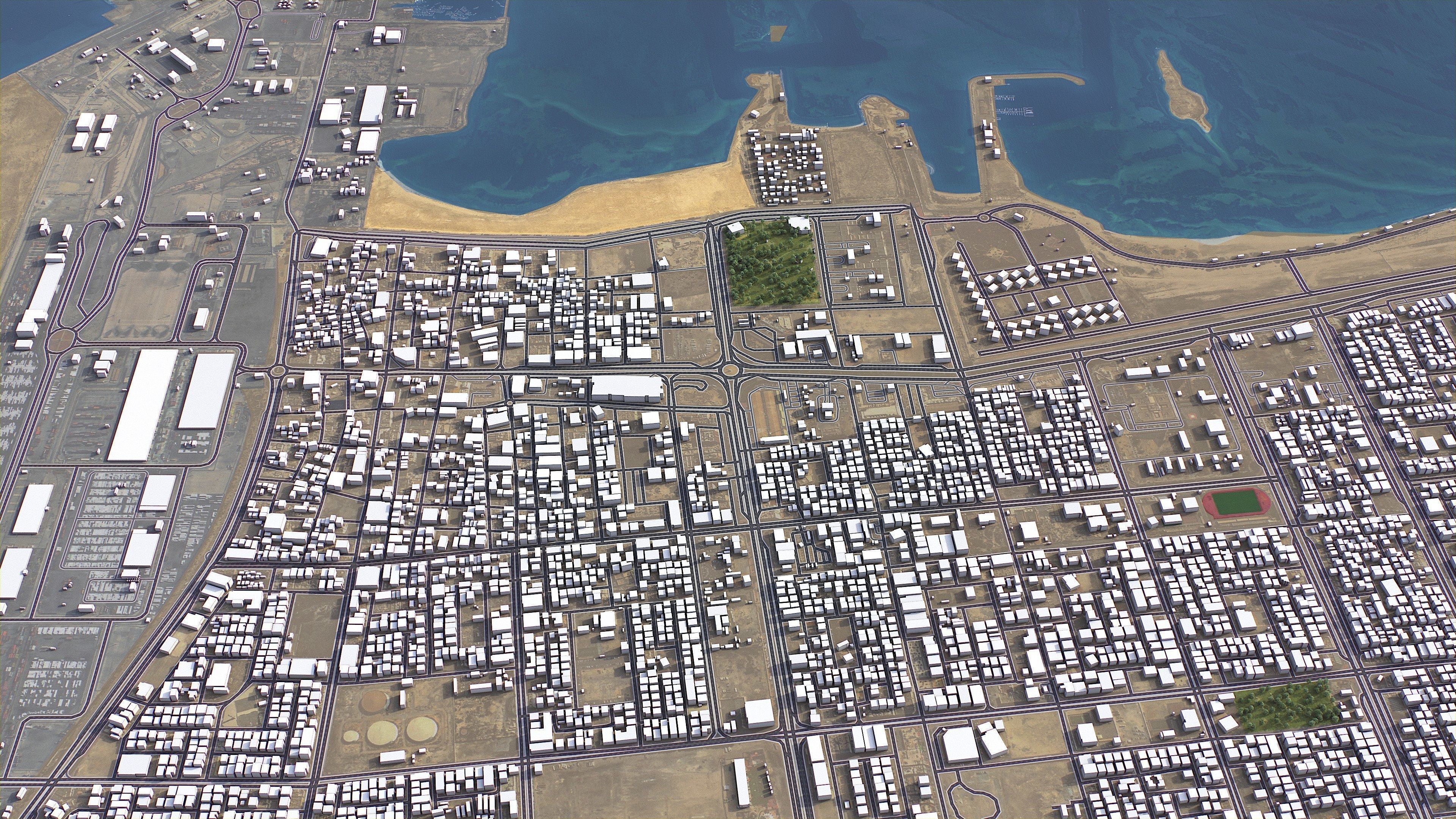 Jubail - 3D City Model Low-poly 3D model_2