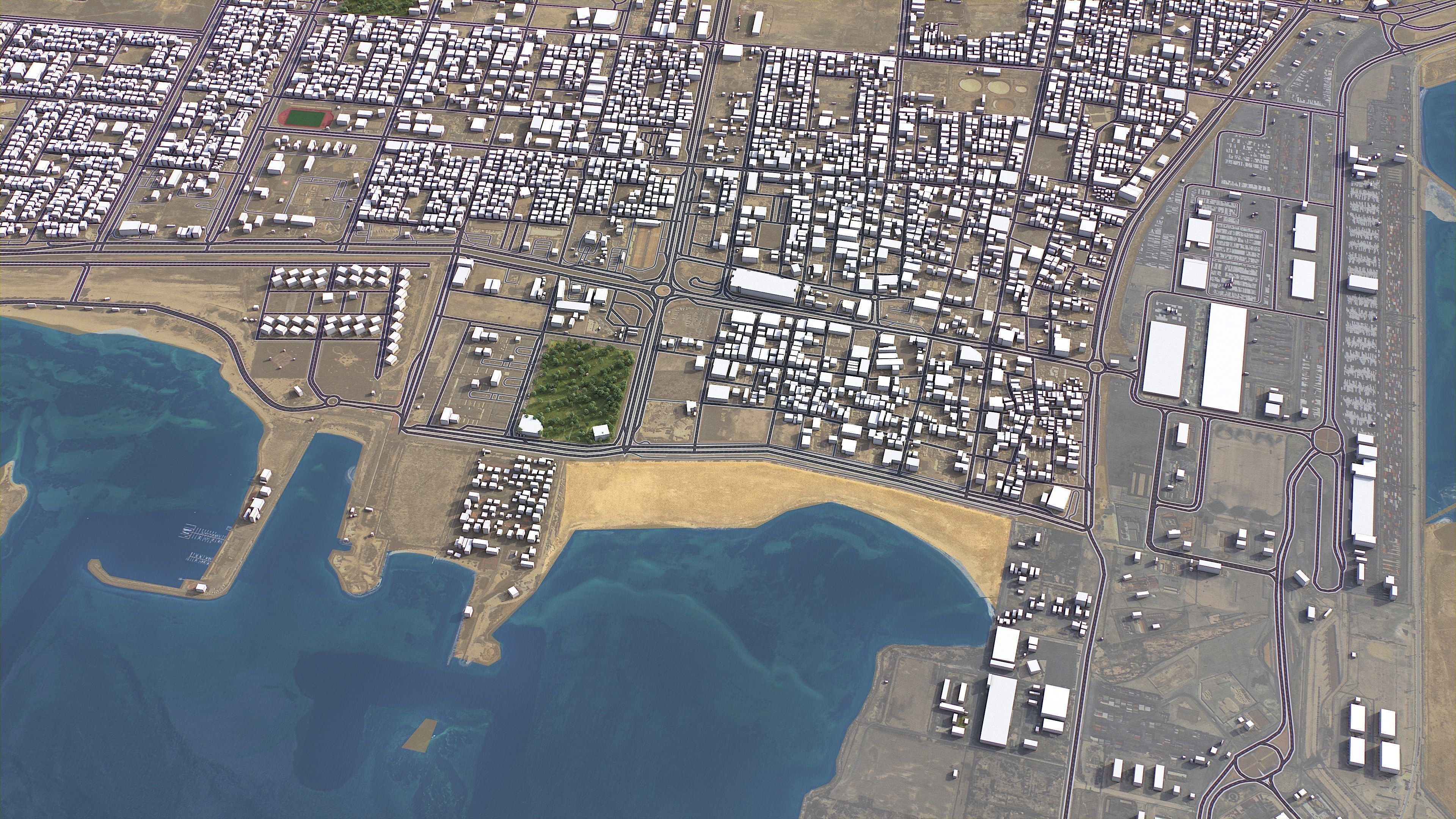 Jubail - 3D City Model Low-poly 3D model_4