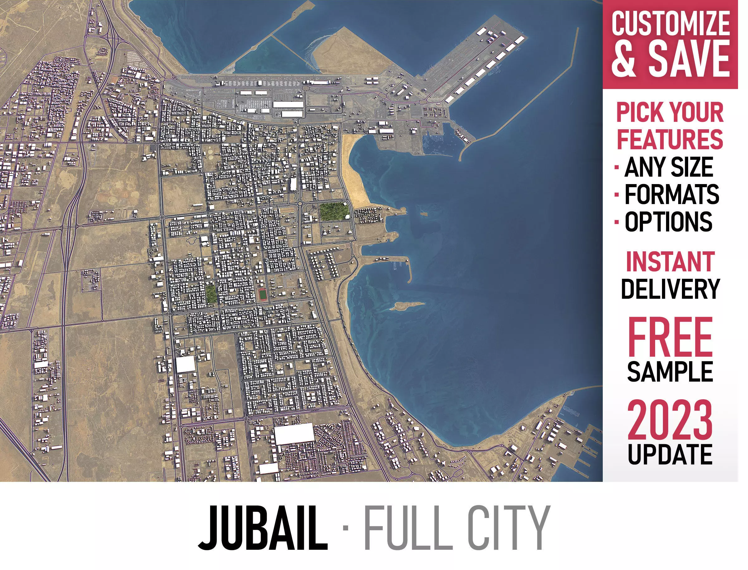 Jubail - 3D City Model Low-poly 3D model_0