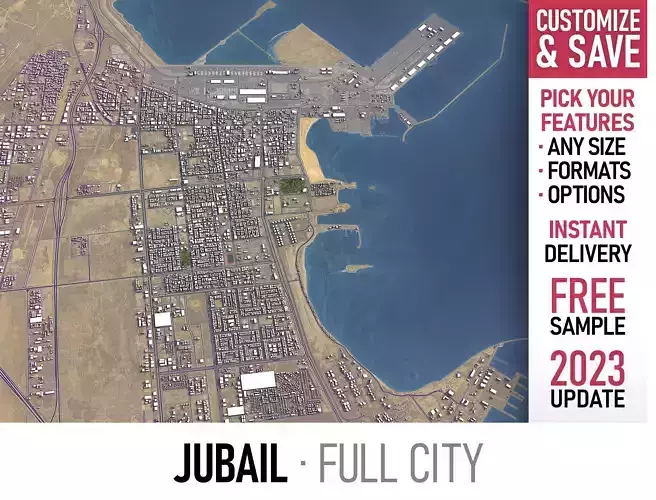 Jubail - 3D City Model Low-poly 3D model