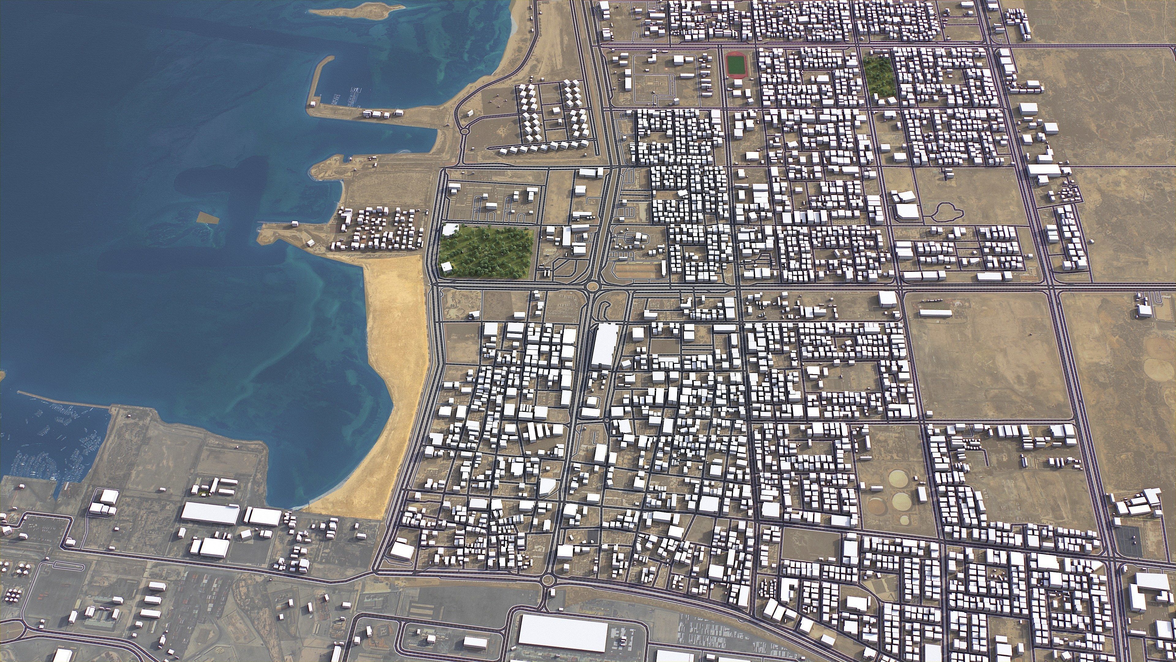 Jubail - 3D City Model Low-poly 3D model_3