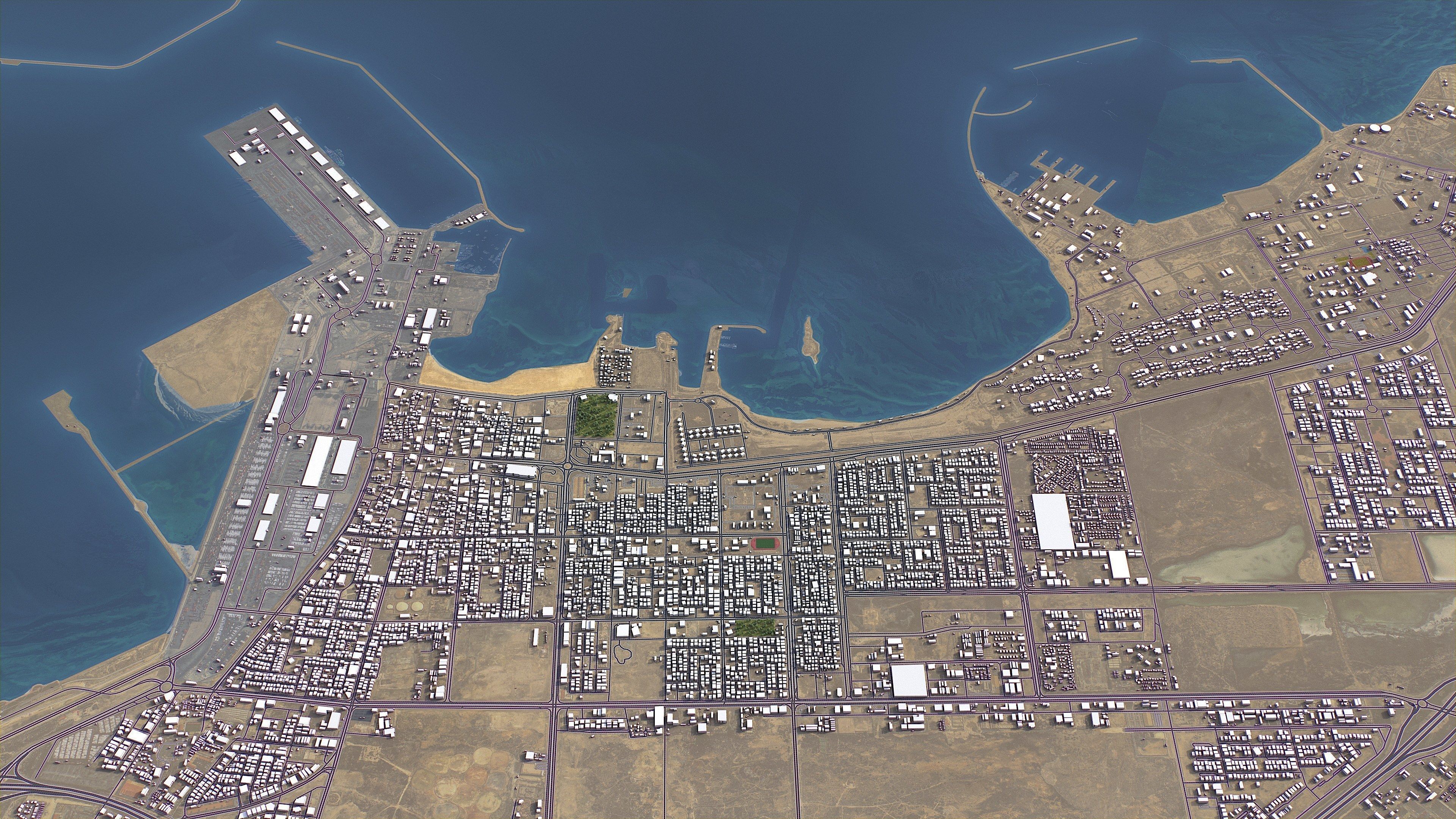 Jubail - 3D City Model Low-poly 3D model_7