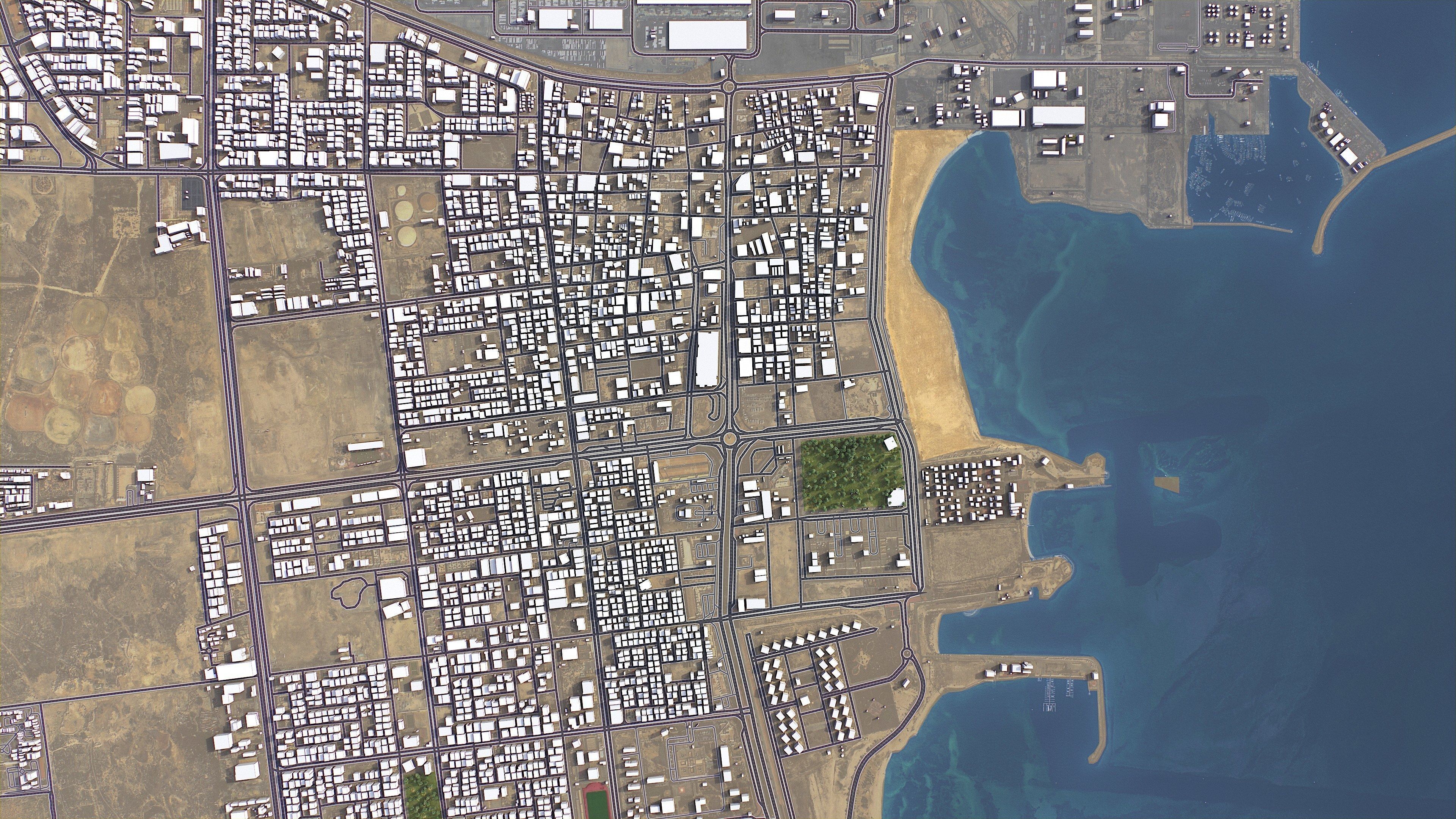 Jubail - 3D City Model Low-poly 3D model_5