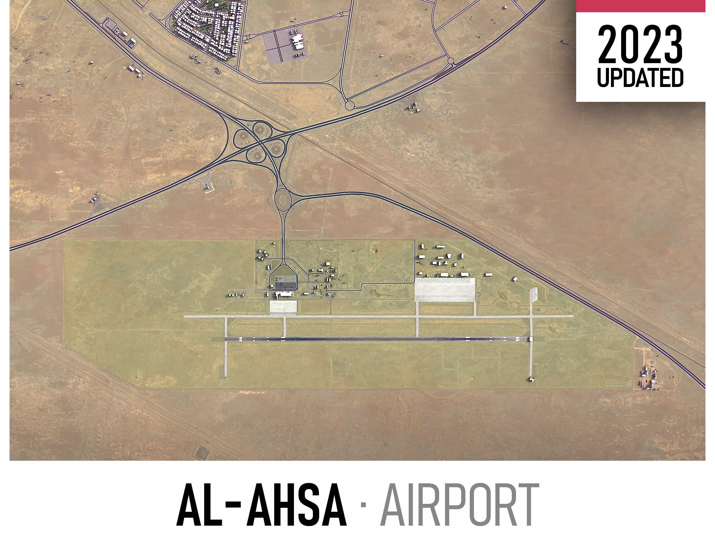Hofuf Airport Low-poly 3D model_0