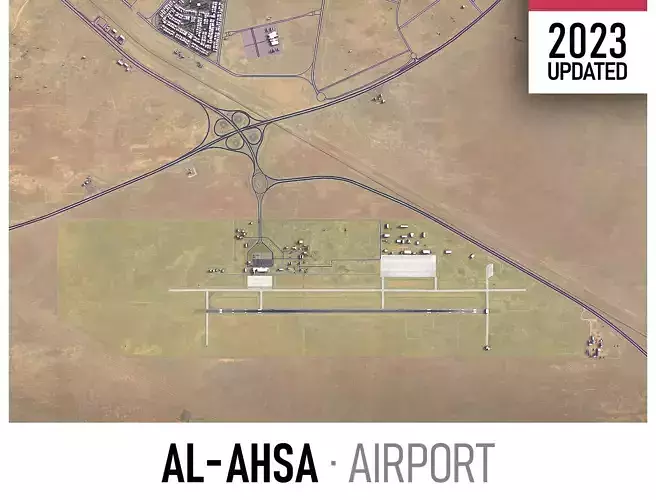 Hofuf Airport Low-poly 3D model