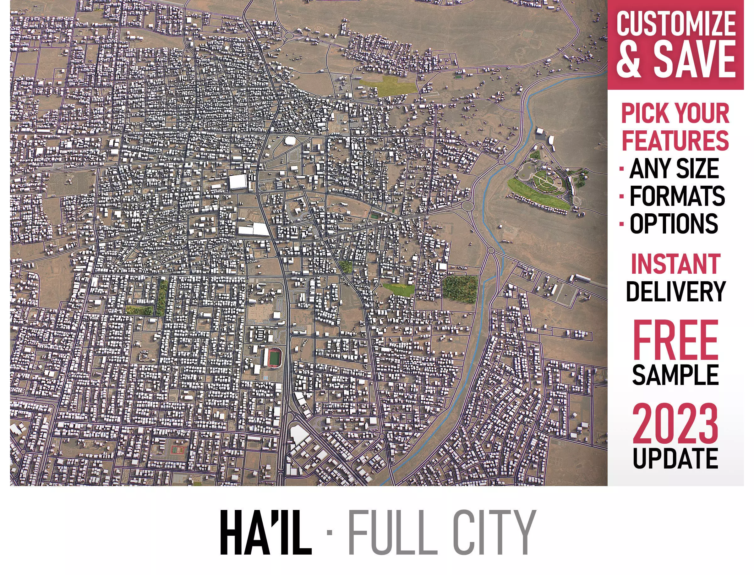 Hail - 3D City Model Low-poly 3D model_0
