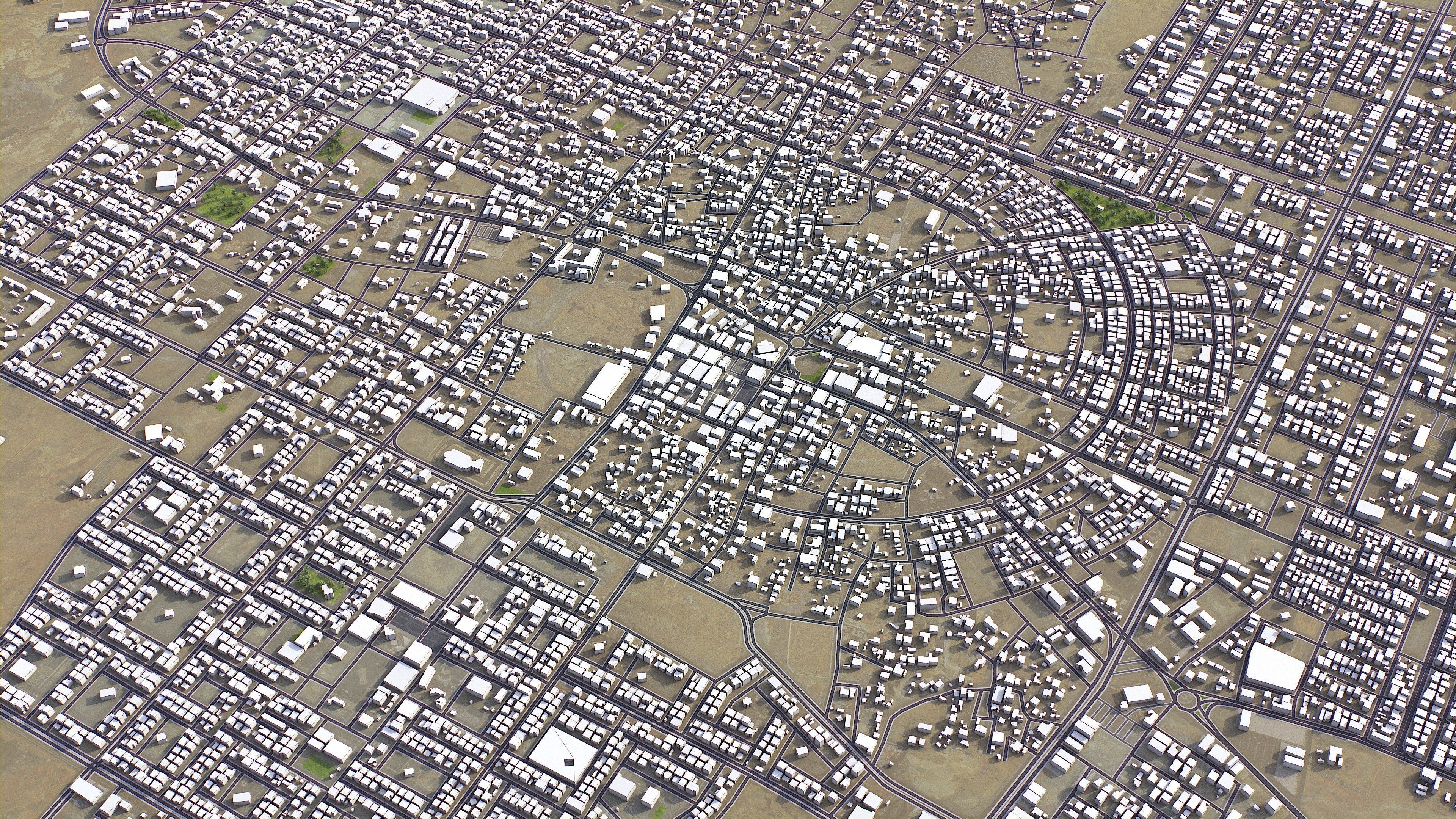 Qurayyat - 3D City Low-poly 3D model_1