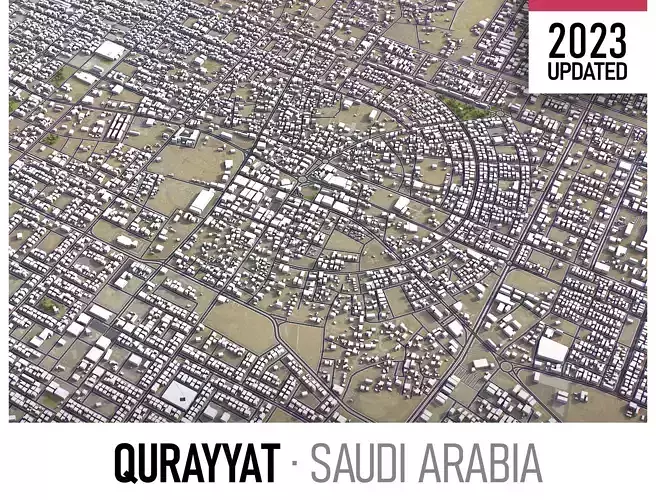 Qurayyat - 3D City Low-poly 3D model