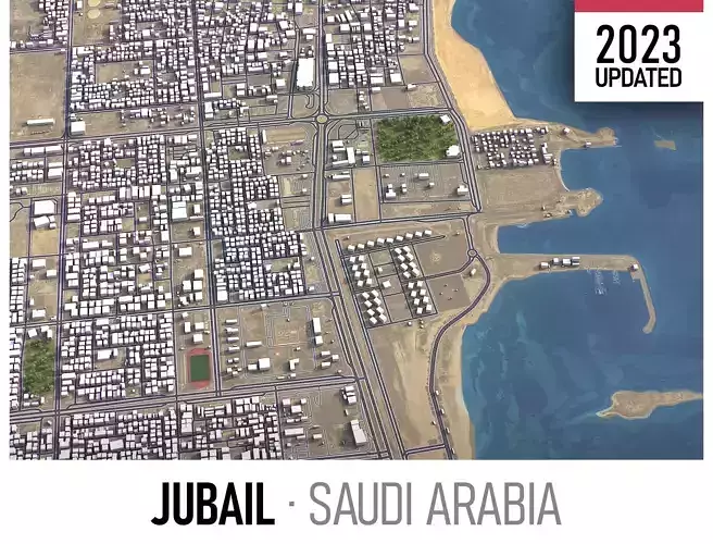 Jubail - 3D City Low-poly 3D model