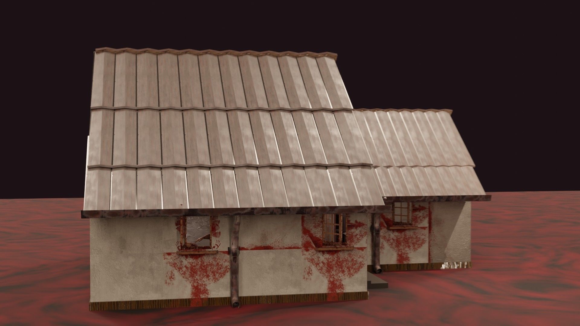 Dark House Realm Butchery Legacy Mansion Tools Organ Pail Low-poly 3D model_3