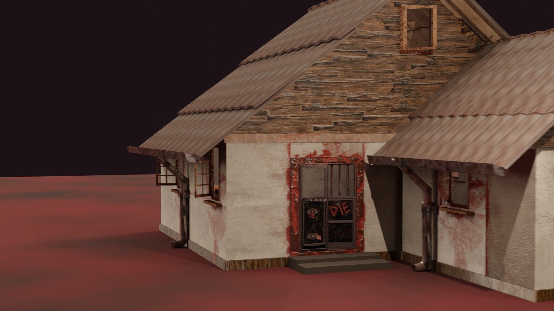 Dark House Realm Butchery Legacy Mansion Tools Organ Pail Low-poly 3D model_4