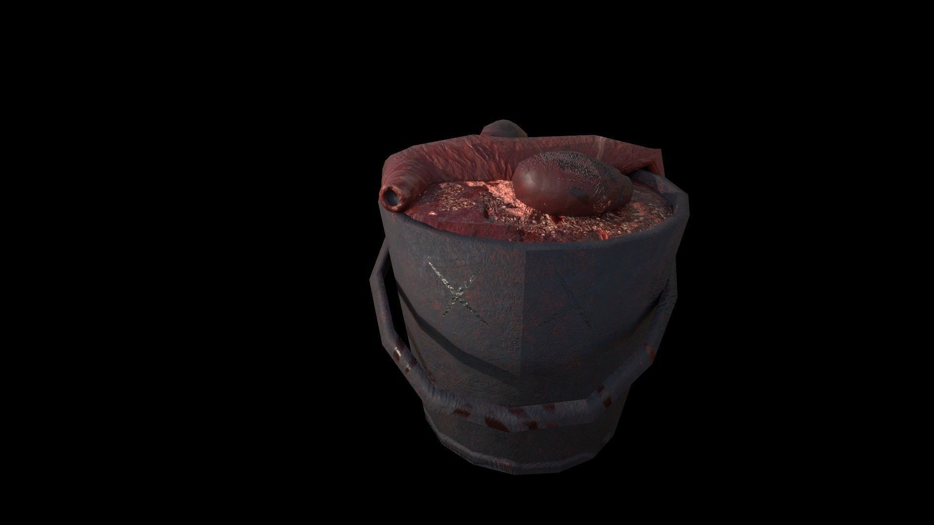 Dark House Realm Butchery Legacy Mansion Tools Organ Pail Low-poly 3D model_28