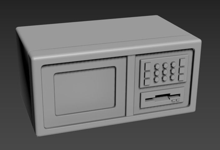 Stylized Basic Retrofuturism Console Low-poly 3D model_8