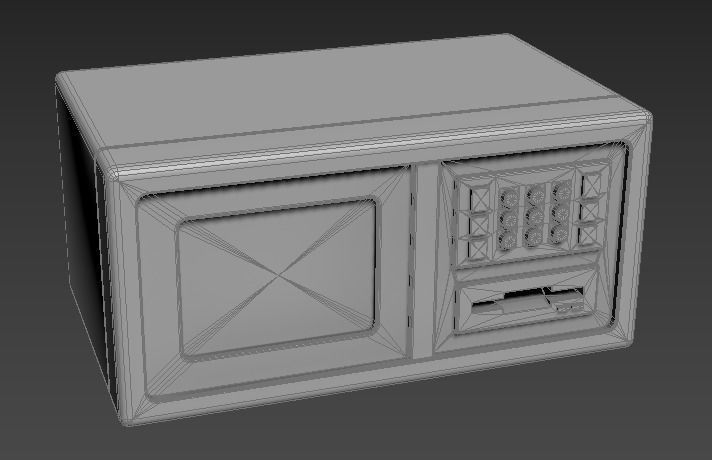 Stylized Basic Retrofuturism Console Low-poly 3D model_9