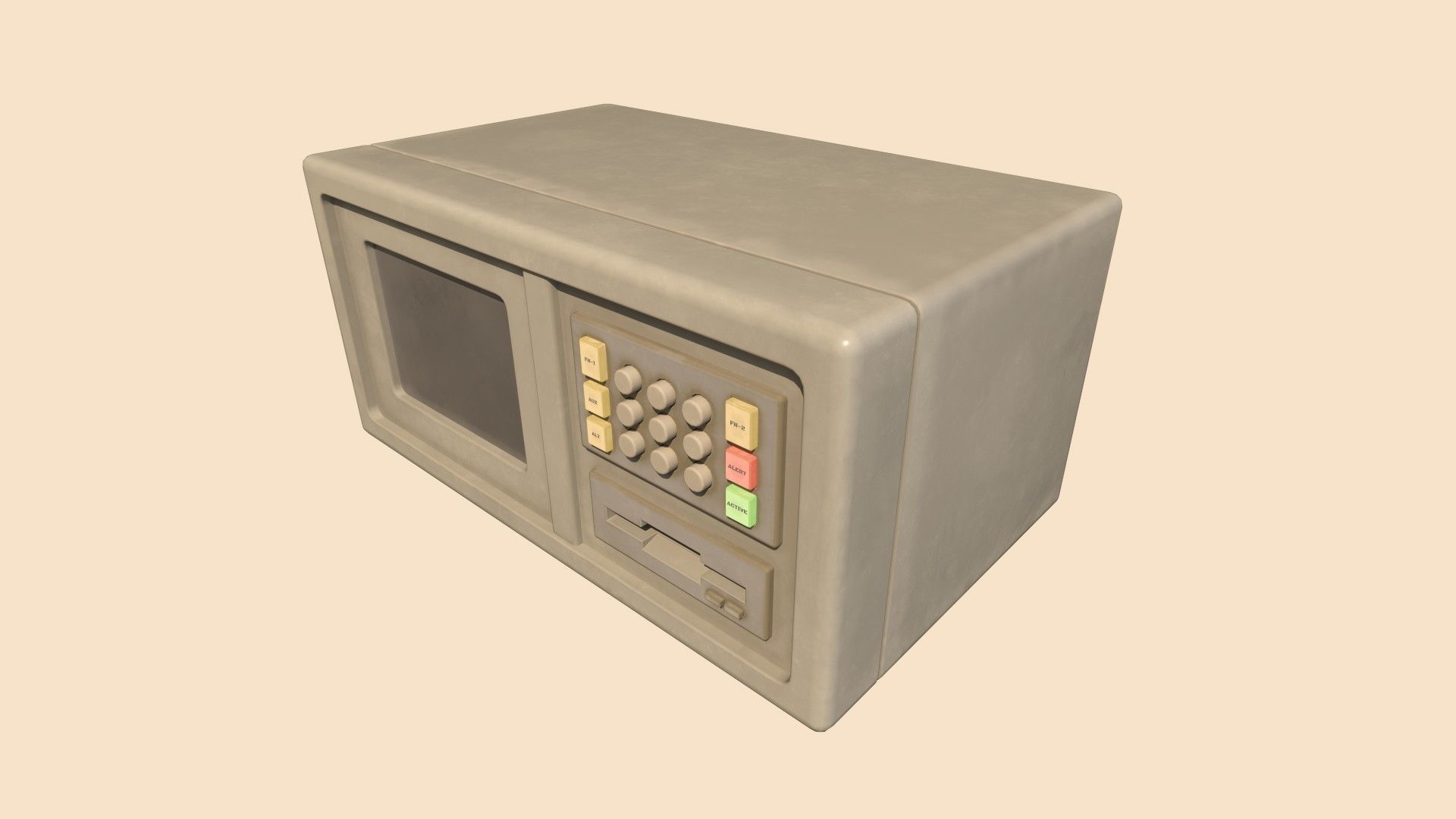 Stylized Basic Retrofuturism Console Low-poly 3D model_3