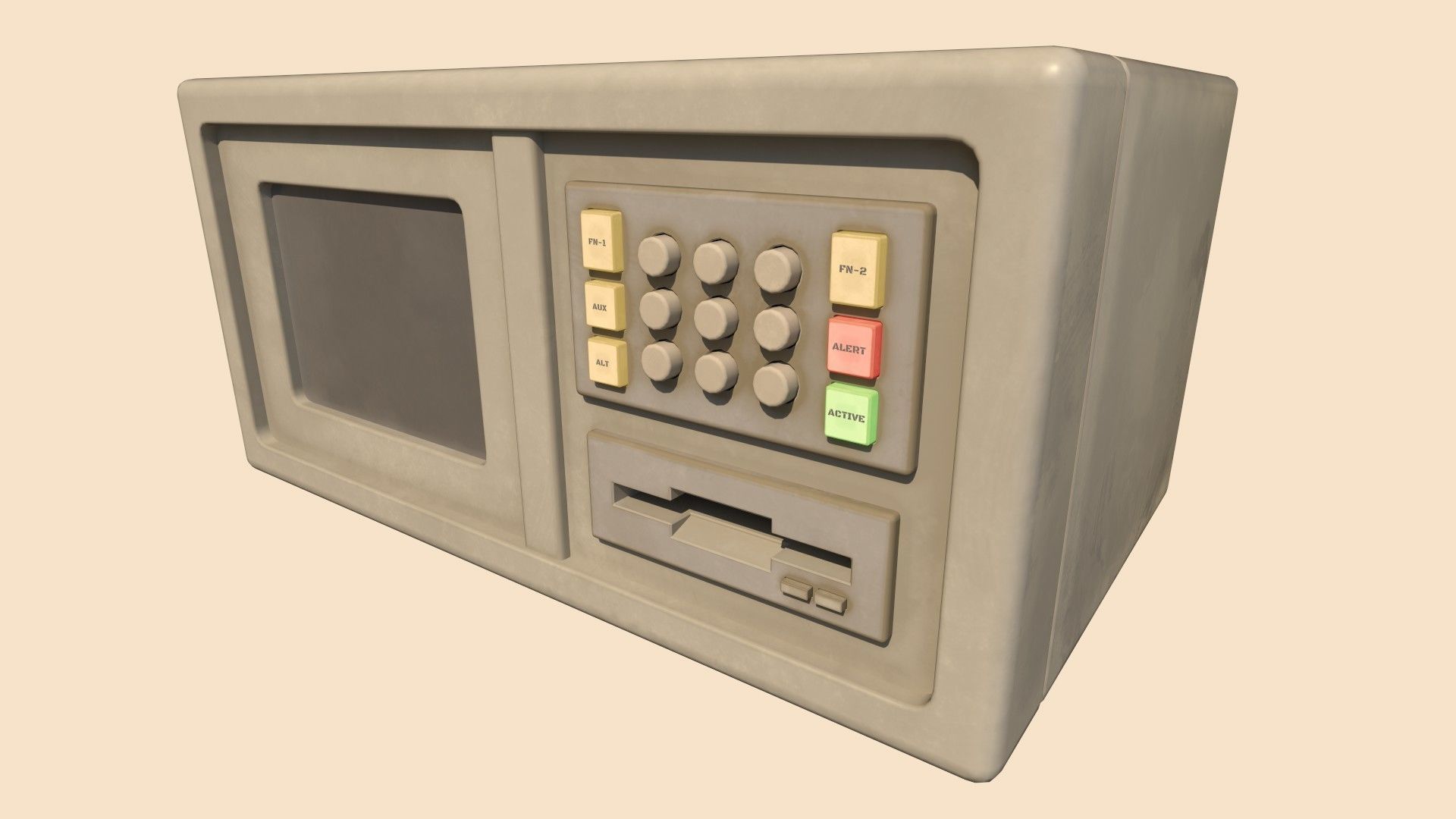Stylized Basic Retrofuturism Console Low-poly 3D model_5