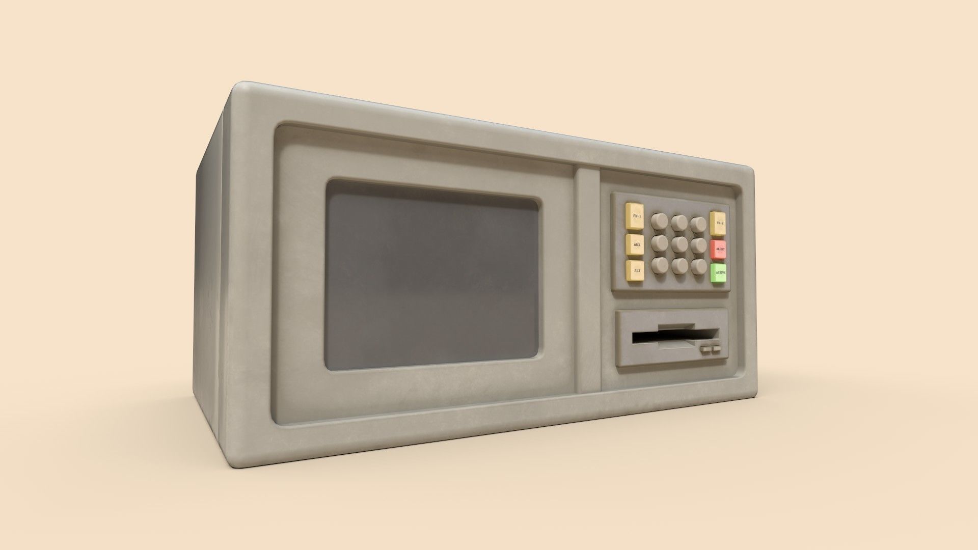 Stylized Basic Retrofuturism Console Low-poly 3D model_1