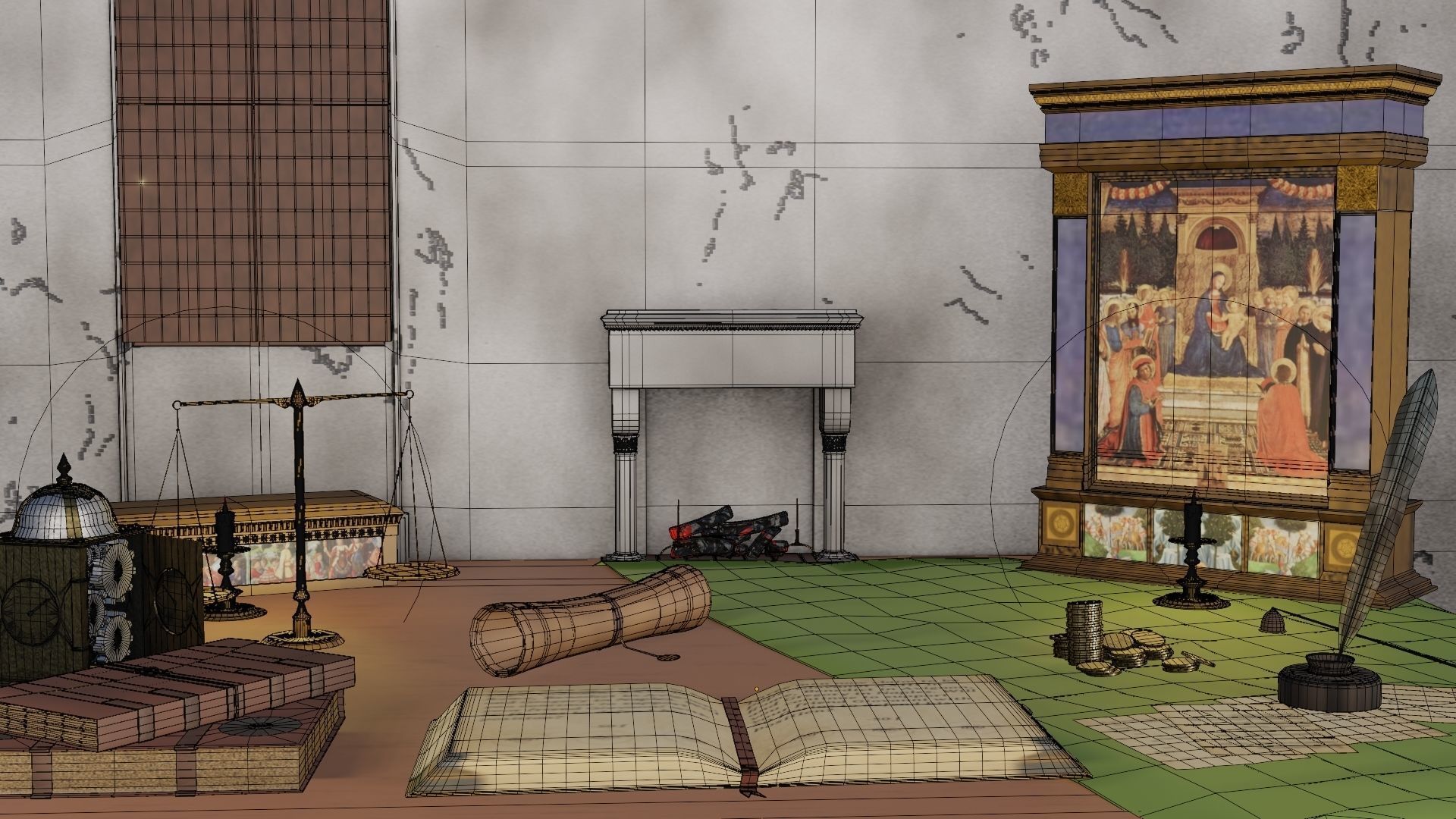 18 Game Ready 3d asset Historical Renaissance Florence  3D model_15