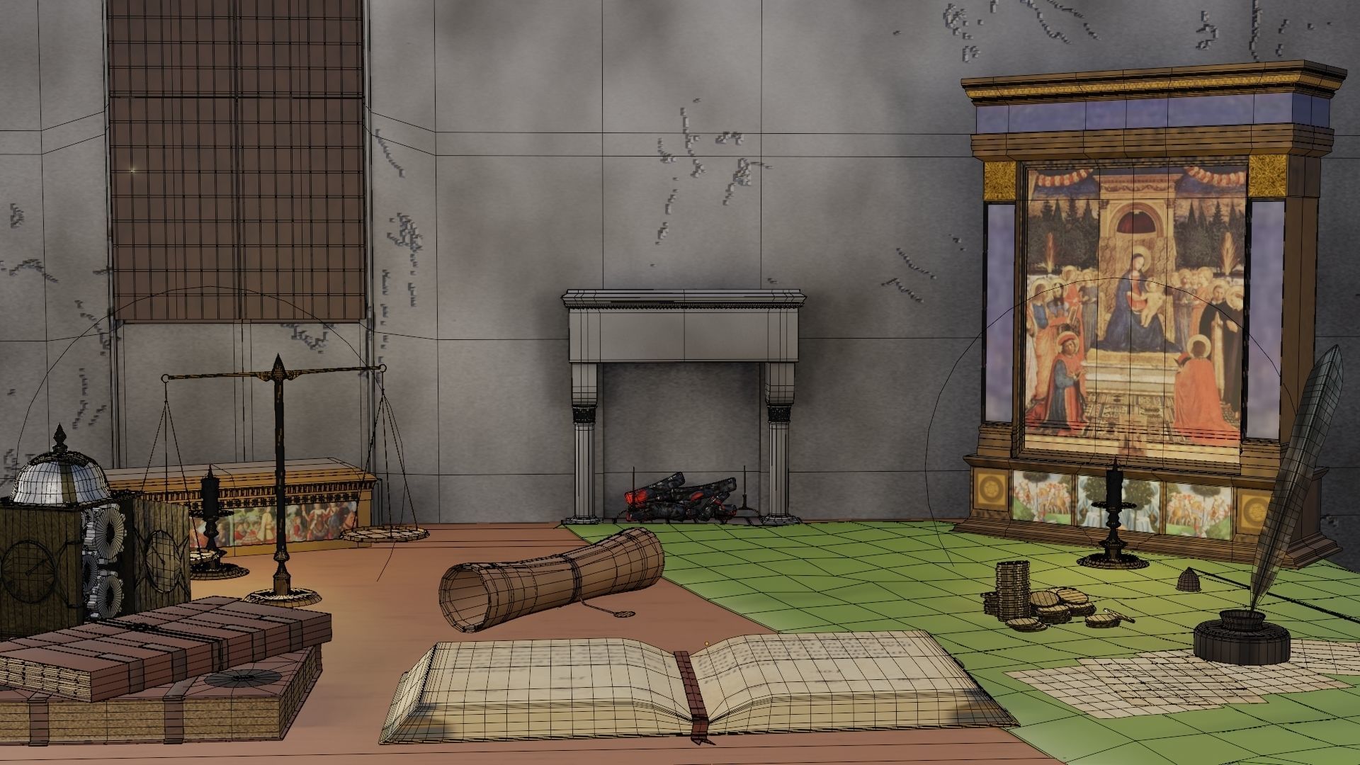 18 Game Ready 3d asset Historical Renaissance Florence  3D model_19