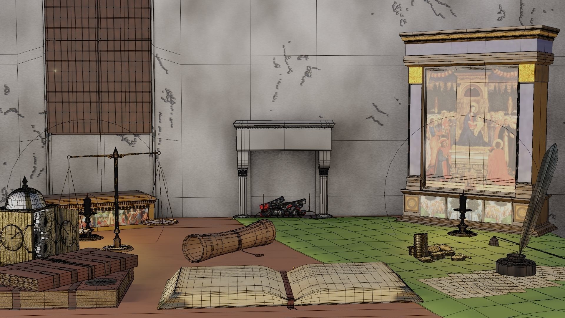 18 Game Ready 3d asset Historical Renaissance Florence  3D model_18