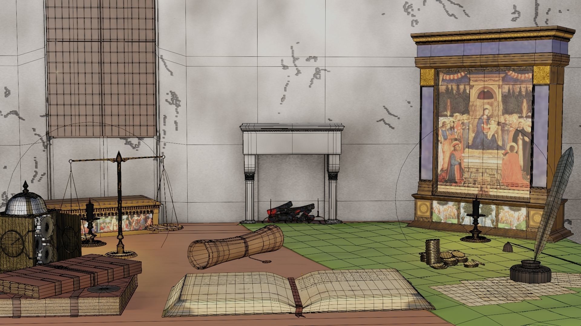 18 Game Ready 3d asset Historical Renaissance Florence  3D model_17