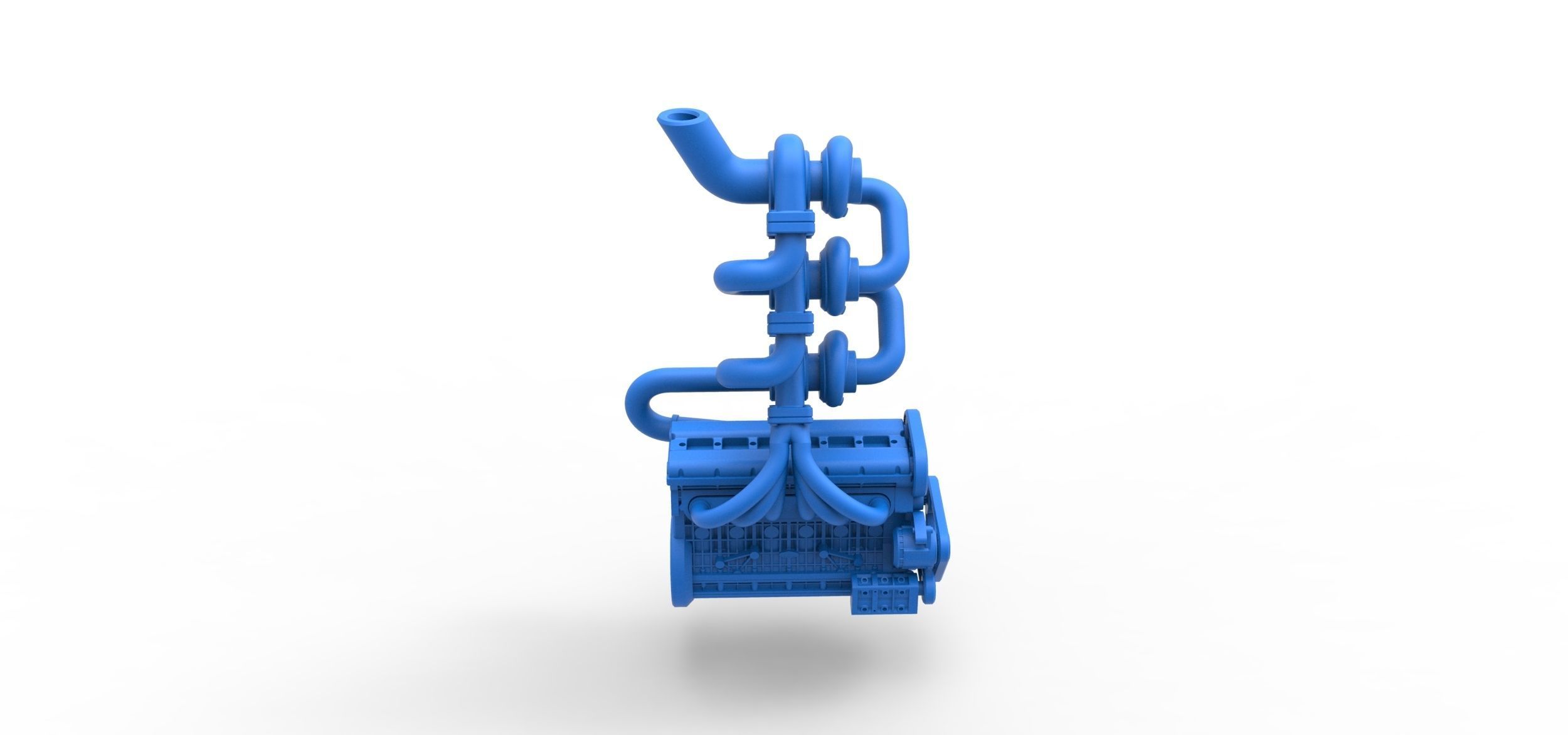 Triple Turbo straight-six engine Scale 1 to 25 3D print model_13