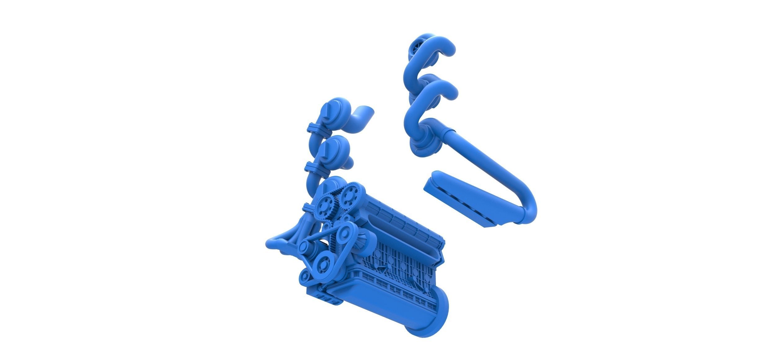 Triple Turbo straight-six engine Scale 1 to 25 3D print model_17