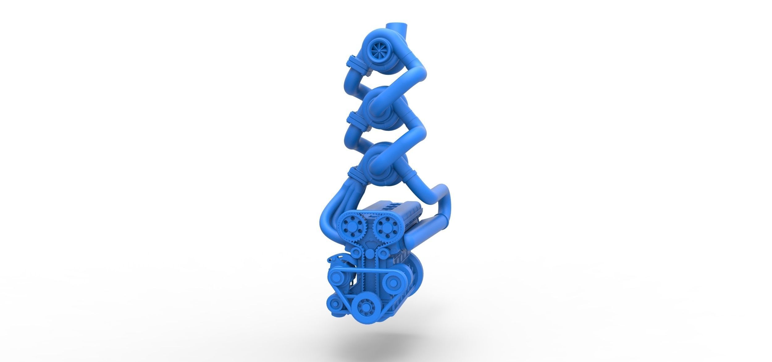 Triple Turbo straight-six engine Scale 1 to 25 3D print model_2