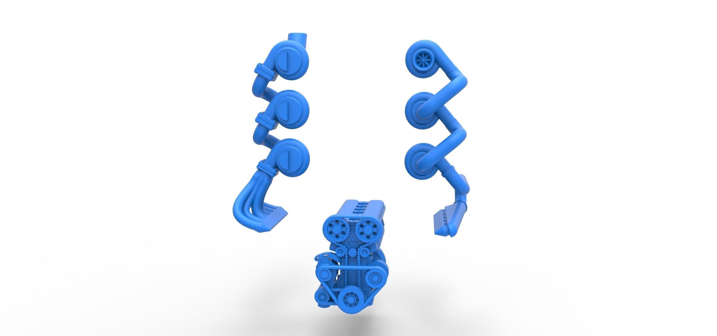 Triple Turbo straight-six engine Scale 1 to 25 3D print model_18